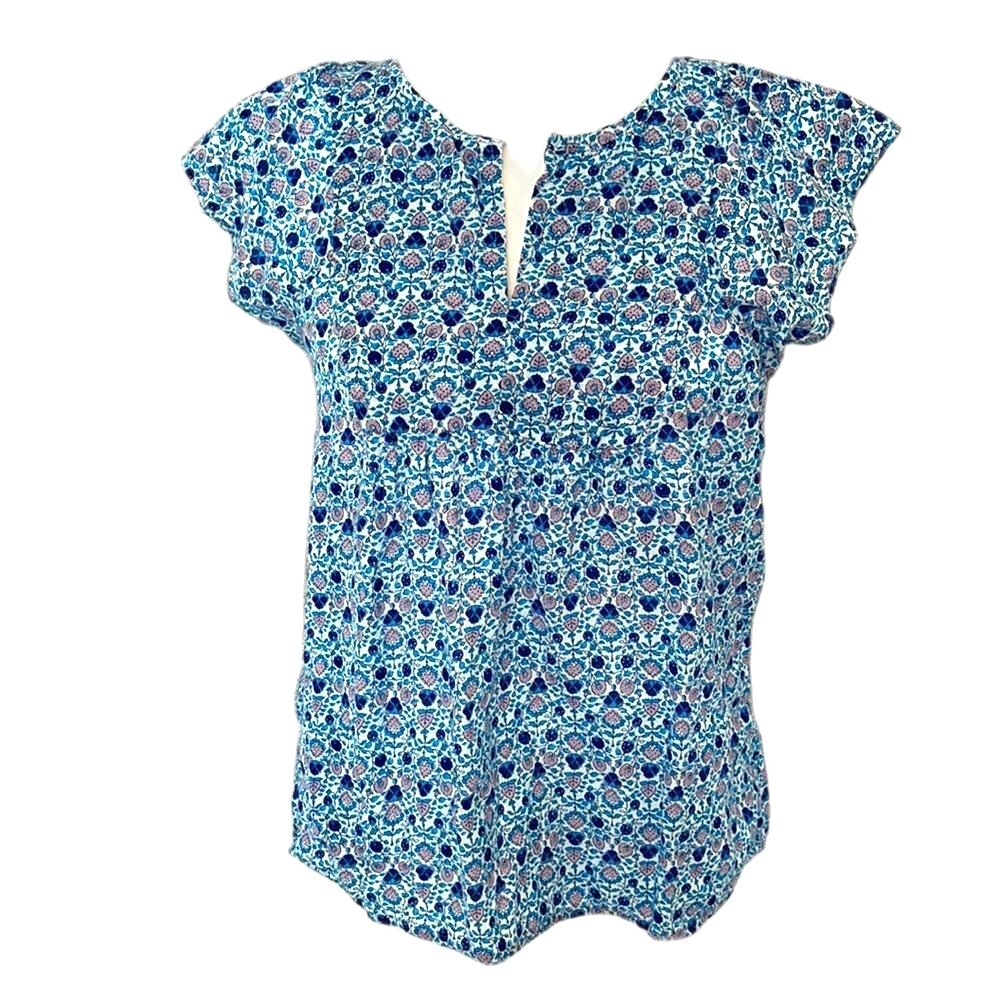 Gap Flutter Sleeve Split Neck Top | Small